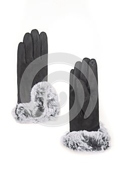 Pair of female gloves isolated on white