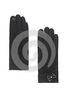 Pair of female gloves isolated on white