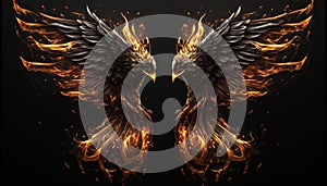 a pair of fiery wings. Generative AI