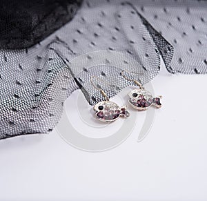 a pair of fish earings