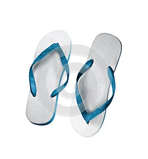 Pair of flip-flops isolated on a white photo