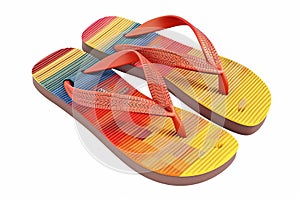 a pair of Flip flops very simple colors vector illustration , isolated on white Generative AI