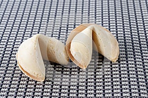 A pair of fortune cookie