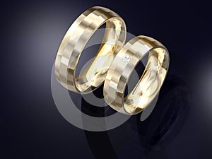 Pair of golden wedding rings design