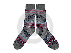 Pair of gray socks, isolate