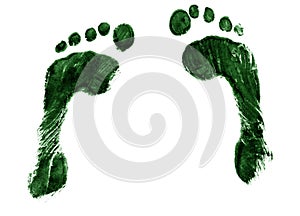 Pair of green footprints