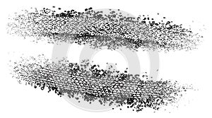 Pair of grunge tires tracks for your design