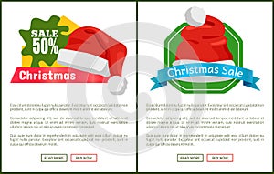 Pair of Half Price Christmas Sale Promo Cards