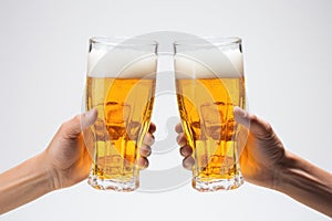A Pair Of Hands Holding Two Glasses Of Beer