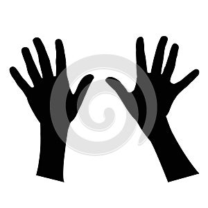 a pair hands silhouette vector