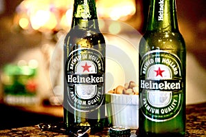 Pair of Heineken beers