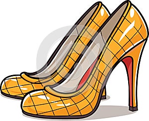 Pair of high heel shoes. fashion. fashionable shoe vector