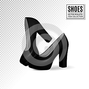Pair of high heel shoes. Fashion. Fashionable shoe vector. Quality realistic vector, 3d illustration