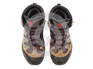A pair of Hiking boots, isolated on white background
