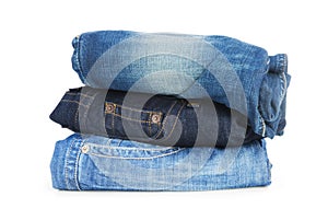 Pair of jeans isolated on the white