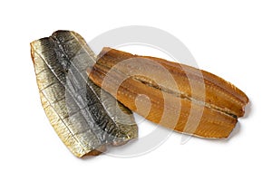Kipper, smoked herring,  isolated on white background photo