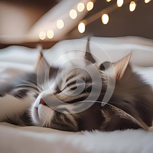 A pair of kittens napping together in a cozy bed1