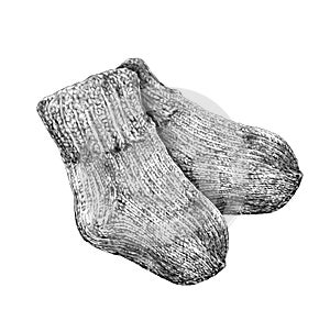 A pair of knitted baby socks
