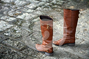 Pair of leather boots