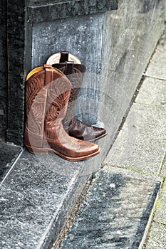 Pair of leather cowboy boots