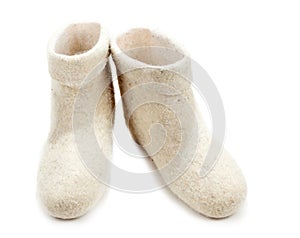 Pair light woolly lock footwear