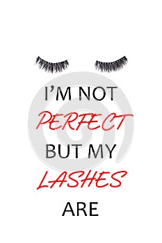 Pair of long false lashes over the white background