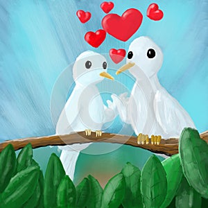 Pair of lovebirds lovers