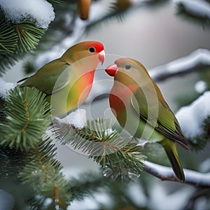 A pair of lovebirds in matching Christmas bowties sharing a kiss under mistletoe4