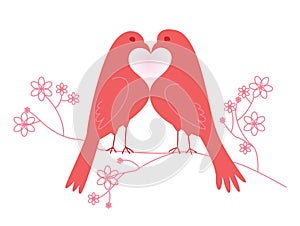 Pair of lovebirds. Valentine's Day