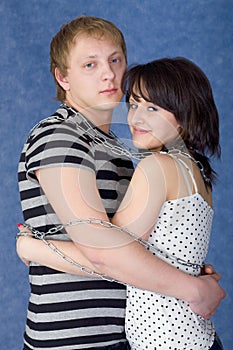 Pair of lovers shacked in chain