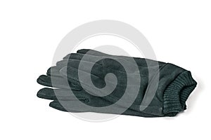 A pair of men`s leather gloves isolated on a white background