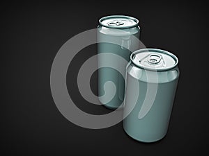 Pair metallic soda cans