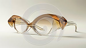 A pair of modern glasses is elegantly placed on top of a clean white surface