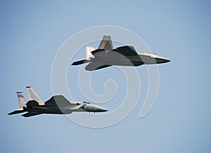 Pair of modern jetfighters