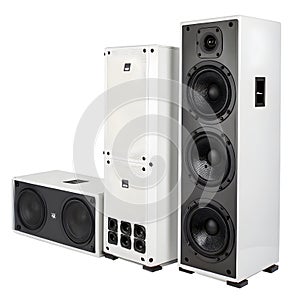 Speakers isolated on white background