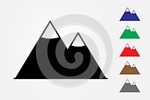 A pair of mountains logo vector using many color on white background