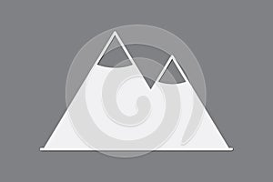 A pair of mountains logo vector using white color on dark background
