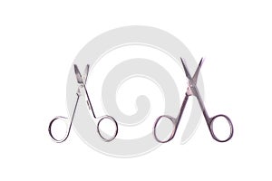 Pair of nail scissors isolated on white background