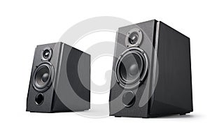 Pair of new black bookshelf speakers