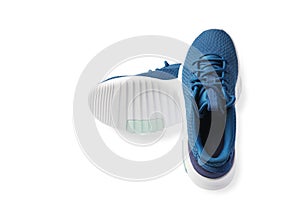 Pair of new blue sneakers ,Sport shoes , running shoes isolated on white background