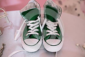 Pair of new green converse