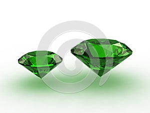 Pair of nice round emerald gems photo