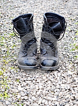 Pair of old army boots