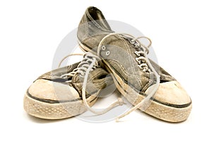 Pair of old and dirty sneakers