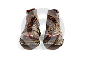 Pair of old leather shoes