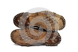 Pair of old leather shoes