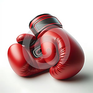 Pair of red boxing gloves isolated on white