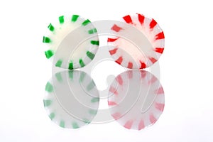 Pair of Red and Green Peppermint Candies