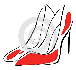 Pair of red high heel shoes illustration basic RGB vector