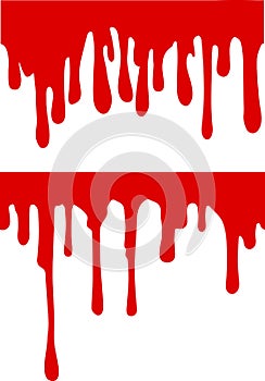 Pair of red paint or blood drips. Vector illustration for your d